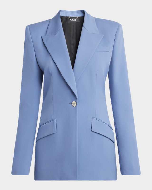 Wool Gabardine Single-Breasted Informal Jacket